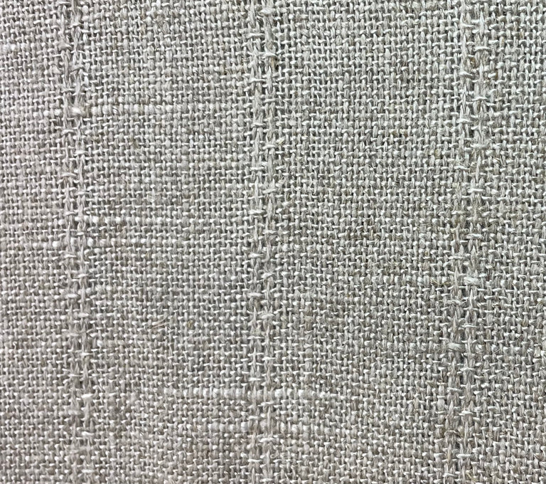 1 Yard Natural Italian Pure Linen Stitch Stripe Jacquard Fabric 60" Width