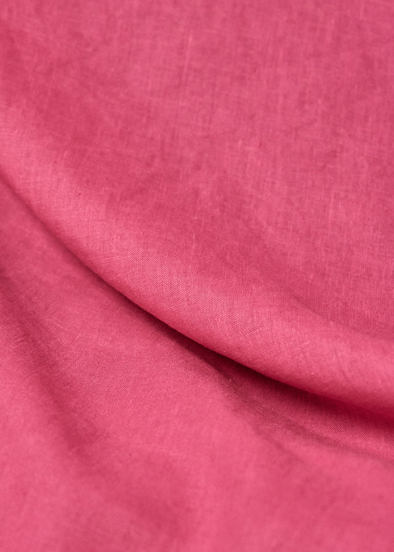 1 Yard Hot Pink Softened Linen Fabric, Lightweight Solid 62 Inches Wide for Apparel and Crafting