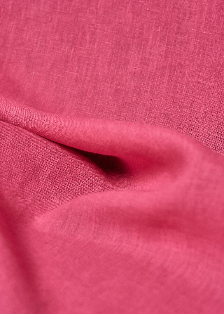 1 Yard Hot Pink Softened Linen Fabric, Lightweight Solid 62 Inches Wide for Apparel and Crafting
