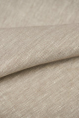 1 Yard Buff Linen Novelty Herringbone Yarn-Dyed Fabric Midweight 54 Inch Width