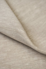 1 Yard Buff Linen Novelty Herringbone Yarn-Dyed Fabric Midweight 54 Inch Width