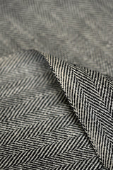 1 Yard Linen Novelty Herringbone Yarn Dyed Fabric Charcoal Color 54" Width