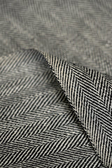 1 Yard Linen Novelty Herringbone Yarn Dyed Fabric Charcoal Color 54" Width