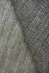 1 Yard Charcoal Linen Novelty Herringbone Yarn-Dyed Fabric Midweight 54 Inch Width
