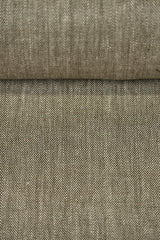 1 Yard Cocoa Linen Novelty Herringbone Yarn-Dyed Fabric Midweight 54 Inch Width