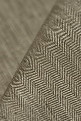 1 Yard Linen Novelty Herringbone Yarn Dyed Fabric Cocoa Color 54" Width