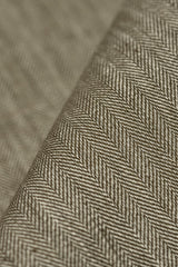 1 Yard Cocoa Linen Novelty Herringbone Yarn-Dyed Fabric Midweight 54 Inch Width