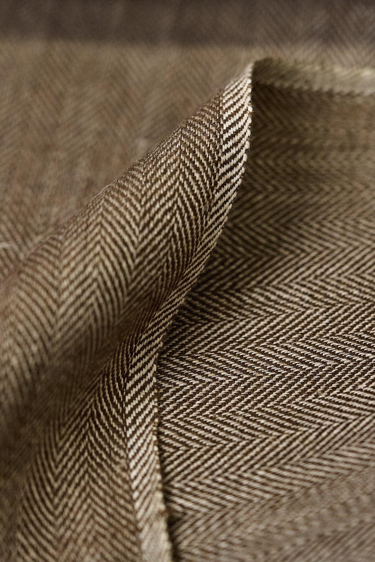 1 Yard Linen Novelty Herringbone Yarn Dyed Fabric Henna Color 54" Width