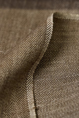 1 Yard Linen Novelty Herringbone Yarn Dyed Fabric Henna Color 54" Width