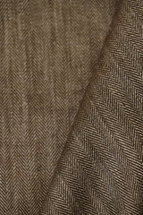 1 Yard Henna Linen Novelty Herringbone Yarn-Dyed Fabric Midweight 54 Inch Width