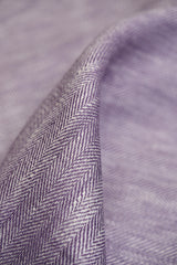 1 Yard Lilac Linen Novelty Herringbone Yarn-Dyed Fabric Midweight 54 Inch Width