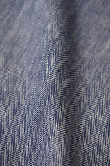 1 Yard Royal Linen Novelty Herringbone Yarn-Dyed Fabric Midweight 54 Inch Width