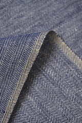 1 Yard Royal Linen Novelty Herringbone Yarn-Dyed Fabric Midweight 54 Inch Width