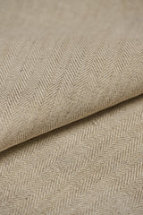 1 Yard Sand Novelty Herringbone Yarn Dyed Linen Premium Sewing Fabric 54" Width