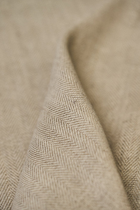 1 Yard Linen Novelty Herringbone Yarn Dyed Fabric Sand Color 54" Width