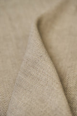 1 Yard Sand Novelty Herringbone Yarn Dyed Linen Premium Sewing Fabric 54" Width