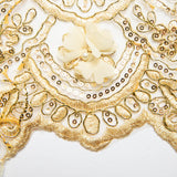 1 Yard Embroidered Tulle Lace Fabric with Intricate 3D Applique Pattern 52" Wide