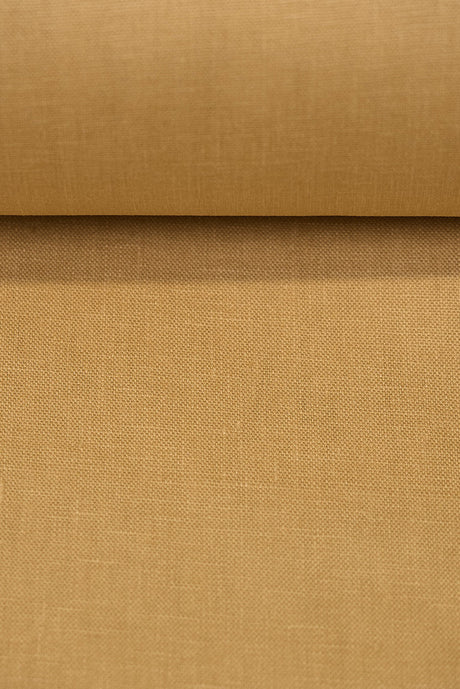 1 Yard Solid Golden Hour Pure Linen Fabric Heavyweight 10.5 oz 58 Inches Wide