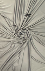 Stretch Lining Polyester Fabric - Gray, Matte Soft, 60" Width (1 Yard)