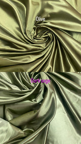 Olive Bridal Satin Polyester Fabric - Olive, Satin, 58"-60" Wide (1 Yard)