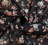 Hi Multi Chiffon 1B493 Polyester Chiffon Fabric - Black, 58/60" Width (1 Yard)