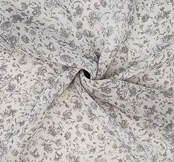 1 Yard Silver Hi Multi Chiffon Lightweight Sheer Polyester Fabric, 58/60" Wide