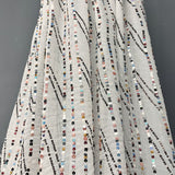 1 Yard White Hand Sequined Chiffon Fabric 48" Wide Sheer Sparkle Material 100% Polyester Bridal & Formal Wear