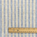 1 Yard Lithuanian Pure Linen Jacquard Stripe Premium Natural Craft Fabric 65" Width