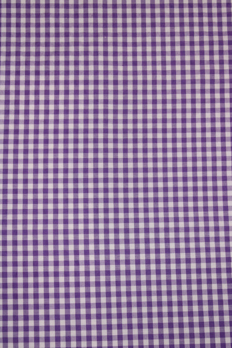 1/8 Purple Gingham Checkered Poly Cotton Fabric - Purple Gingham Checkered, 58/59" Width (1 Yard)