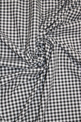 1/8 Black Gingham Checkered Poly Cotton Fabric - Black Gingham Checkered, 58/59" Width (1 Yard)