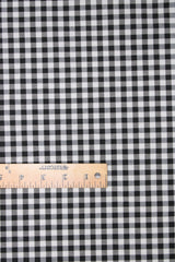 1/8 Black Gingham Checkered Poly Cotton Fabric - Black Gingham Checkered, 58/59" Width (1 Yard)