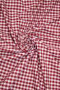 1/8 Burgundy Poly Cotton Gingham Checkered Poly Cotton Fabric - Burgundy Gingham Checkered, 58/59" Width (1 Yard)