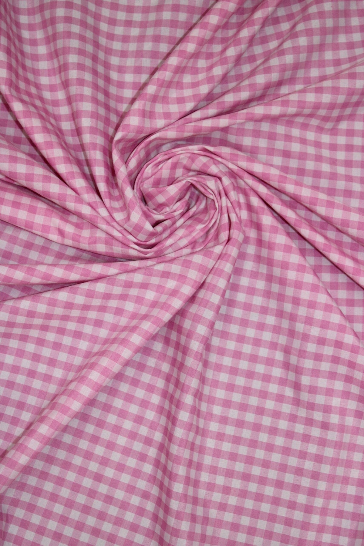 1/8 Pink Gingham Checkered Poly Cotton Fabric - Pink Gingham Checkered, 58/59" Width (1 Yard)