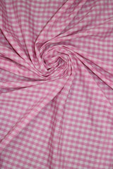 1/8 Pink Gingham Checkered Poly Cotton Fabric - Pink Gingham Checkered, 58/59" Width (1 Yard)