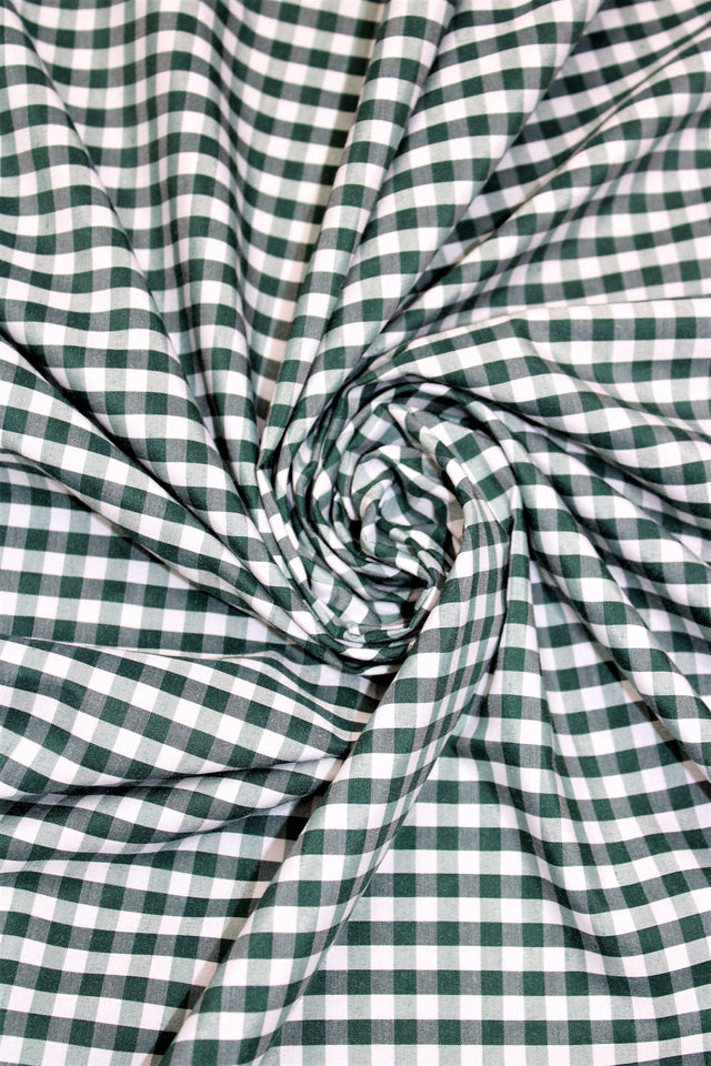 1/8 Hunter Green Gingham Checkered Poly Cotton Fabric - Hunter Green Gingham Checkered, 58/59" Width (1 Yard)