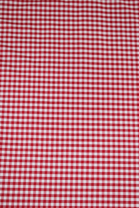 1/8 Red Gingham Checkered Poly Cotton Fabric - Red Gingham Checkered, 58/59" Width