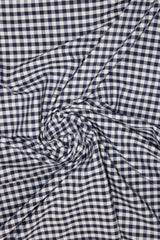 1/8 Navy Gingham Checkered Poly Cotton Fabric - Navy Gingham Checkered, 58/59" Width