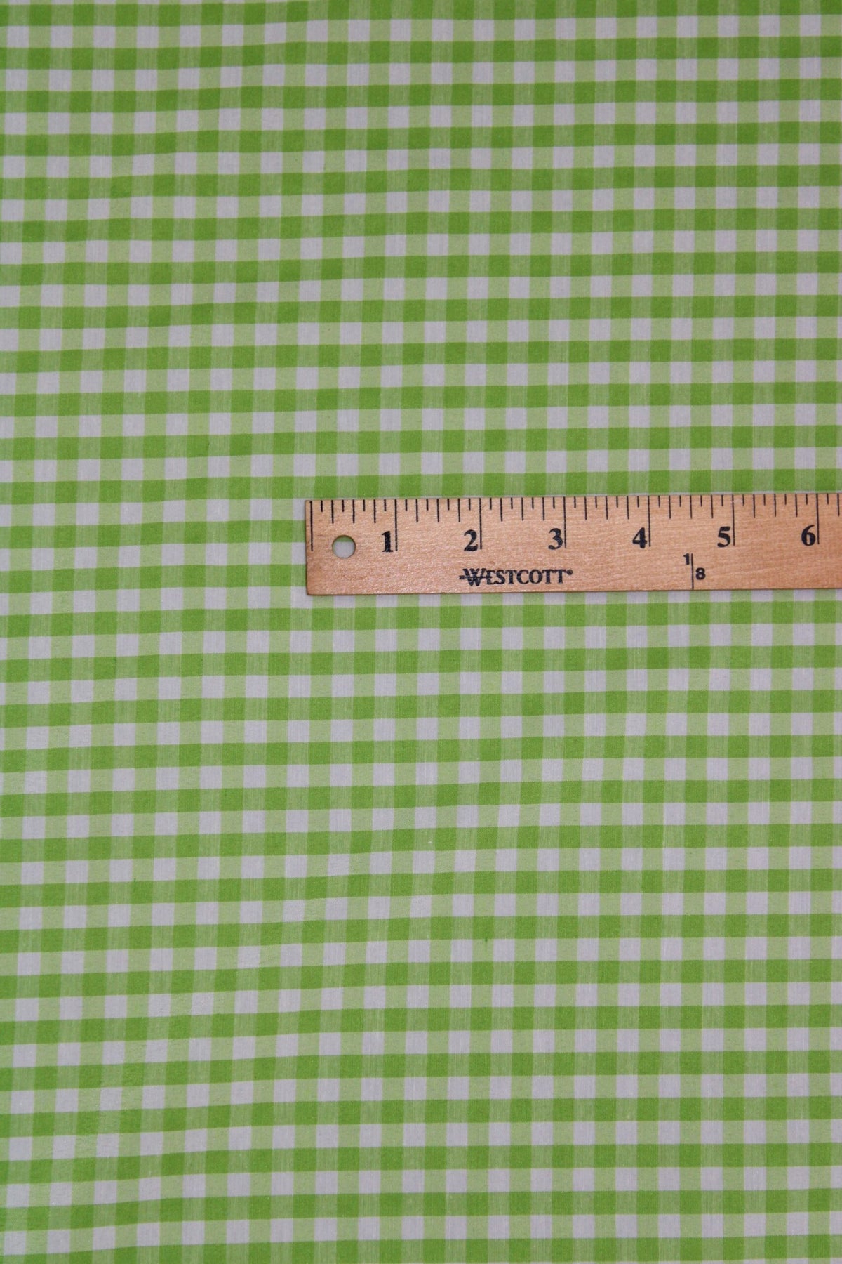Lime Poly Cotton Gingham Fabric - 1/8" Checkered, 58/59" Width
