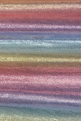 Rainbow Glitz Polyester Mesh Fabric - Rainbow Horizontal Stripes, 52/54" Width