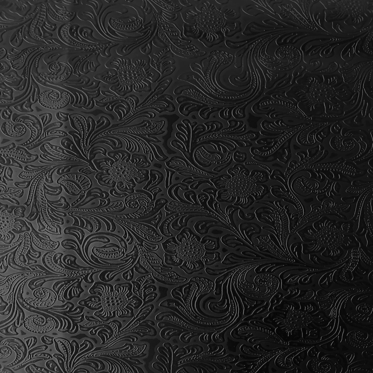 1 Yard Western Floral PU Faux Leather Vinyl Fabric 100% Polyurethane