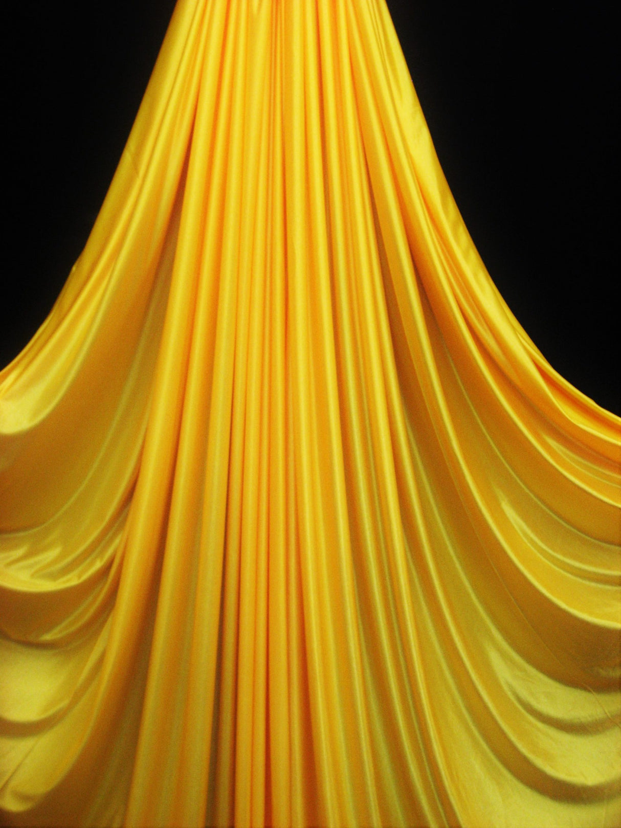 1 Yard Yellow Tricot Polyester Fabric Low Stretch For Yoga Hammocks Stage Drapes Crafts 108/120 Inch Wide
