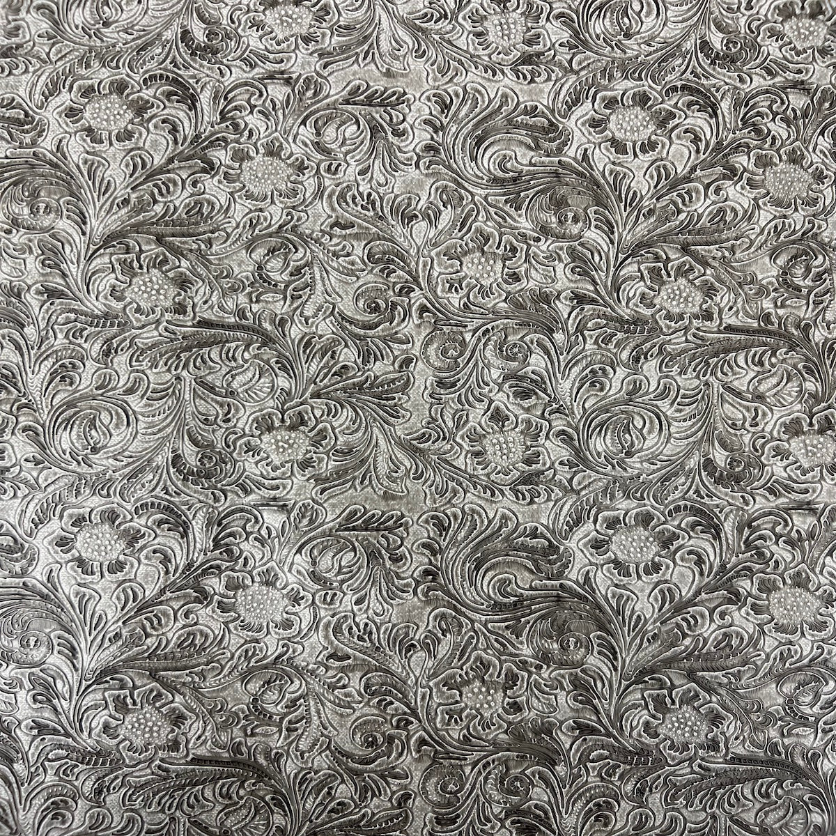 1 Yard Western Floral PU Faux Leather Vinyl Fabric 100% Polyurethane
