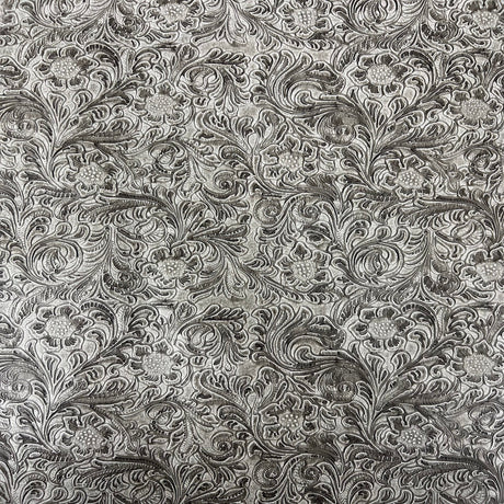 1 Yard Western Floral PU Faux Leather Vinyl Fabric 100% Polyurethane