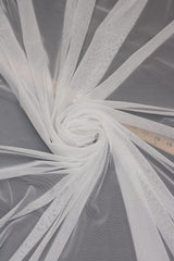 Power Mesh Nylon Spandex Fabric - White, Sheer Mesh, 60" Width (1 Yard)