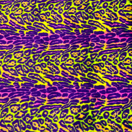 1 Yard Multicolor Rainbow Leopard Print Faux Fur Fabric