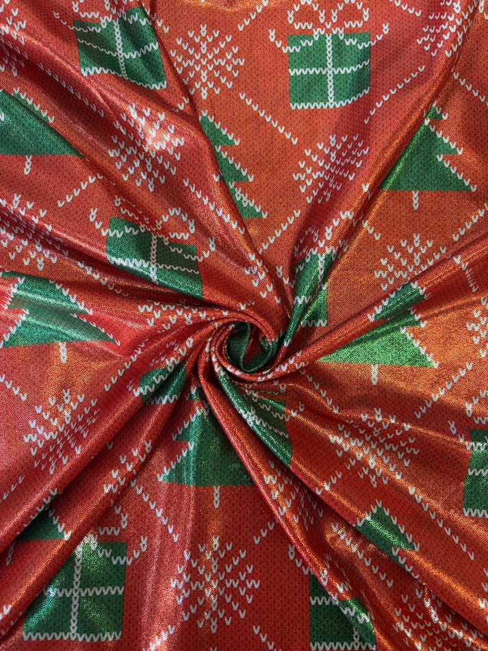 1 Yard Christmas Print Mystique Spandex Fabric 60 Inches Wide 4 Way Stretch for Costumes and Dancewear 60" Width