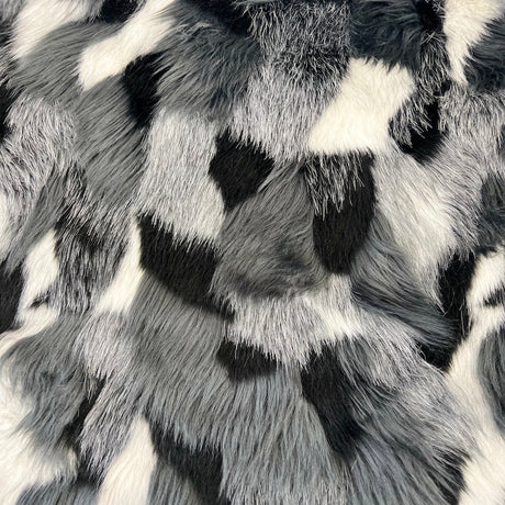 1 Yard Multicolor Patchwork Faux Fur Fabric