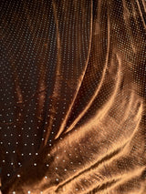 New Studded Velvet Polyester Spandex Fabric - Studded Velvet, Red, Green, Midnight Blue, Black, Brown, 58-60" Width