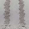 1 Yard Exquisite Beaded Lace Trimming Embroidered Polyester Organza for Bridal Dresses 1.5 Inch Width