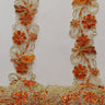 1 Yard Elegant Beaded & Corded Lace Trimming Embroidered on 100% Polyester Organza for Special Occasion Dresses 2 Inch Width
